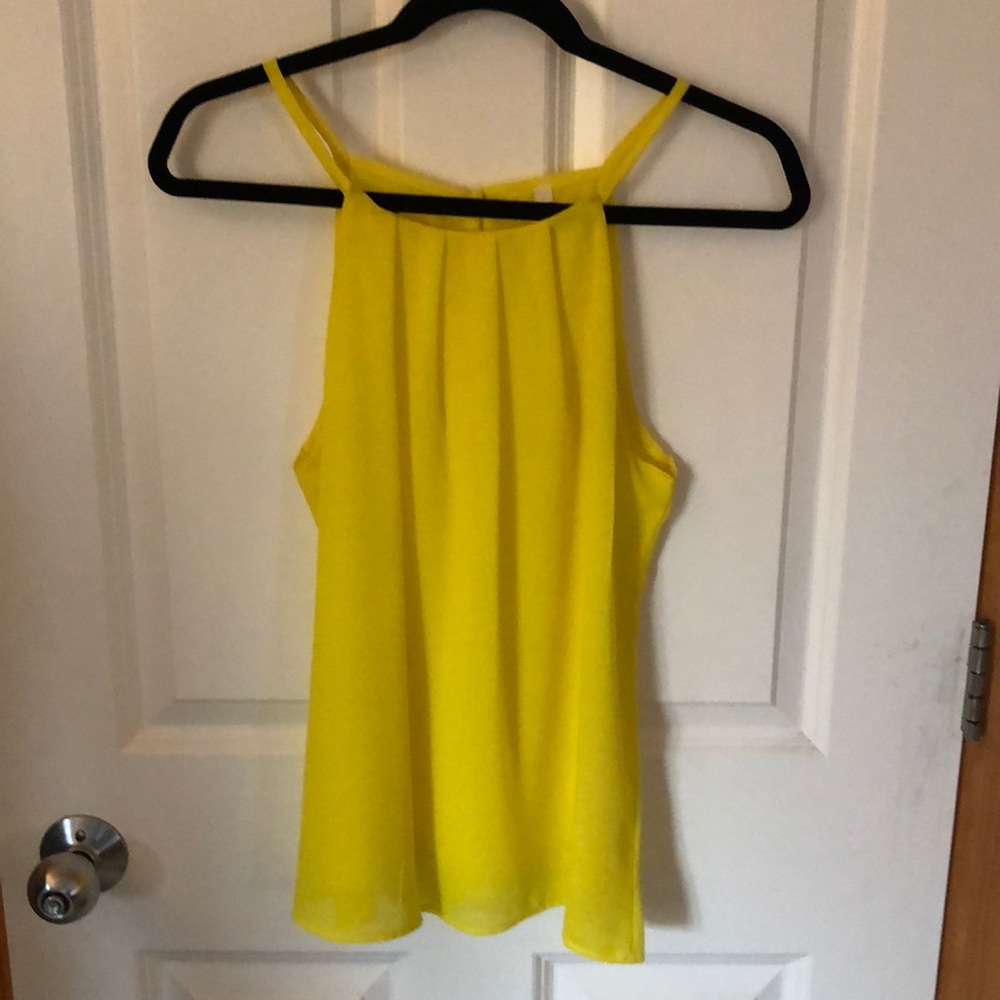 Canary yellow flowing dressy tank top